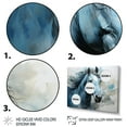 thumbnail image 3 of Designart "Vibrant Blue Equine Horse in Electric Blue I" Animals Wall Art Print, 3 of 5