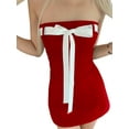 thumbnail image 2 of FEORJGP Women's Sexy Tube Mini Dress Sleeveless Slim Dress Off Shoulder Party Dress Strapless Tie Up Bodycon Dress Solid Color Bowknot Dress for Party Club Night Streewear, 2 of 6