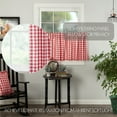 thumbnail image 6 of VHC Brands Farmhouse Red Country Buffalo Check Cotton Annie Kitchen Curtains Rod Pocket Hanging Loops 24x36 Doormat or Accent Tier Pair, 6 of 6