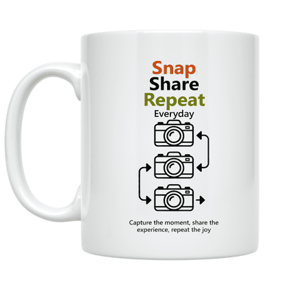 Snap Share Repeat Everyday - Social Media Enthusiast - 11 oz Ceramic Coffee Mug