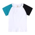 thumbnail image 4 of Bainana Toddler Boys Girls 2 Piece Tracksuit Kids Color Block Short Sleeve T Shirt And Shorts Set Breathable Soft Child Summer Sport Running Athletic Outfits Dark Blue Size 2-3 Years, 4 of 5