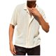 thumbnail image 1 of Camisas de Manga Corta Casual de Color Sólido de Punto Hueco Girar Cuello, Camisas Casuales para Hombre para el Verano, 1 of 7