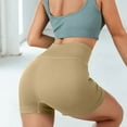 thumbnail image 5 of Women's Yoga Shorts Ribbed Seamless Exercise High Waist sports Fitness shorts - cream-colored, 5 of 5