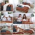 thumbnail image 5 of Vintage US Flag Duvet Cover Set Full Size, Patriotic Retro 4 Piece Soft Microfiber Bedding Set with 1 Duvet Cover, 1 Flat Sheet, 2 Pillowcases, 5 of 9