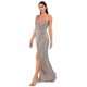 thumbnail image 1 of Sexy Rose Gold Deep V-neck Whit Split Sequins Party Maxi Dress, 1 of 5
