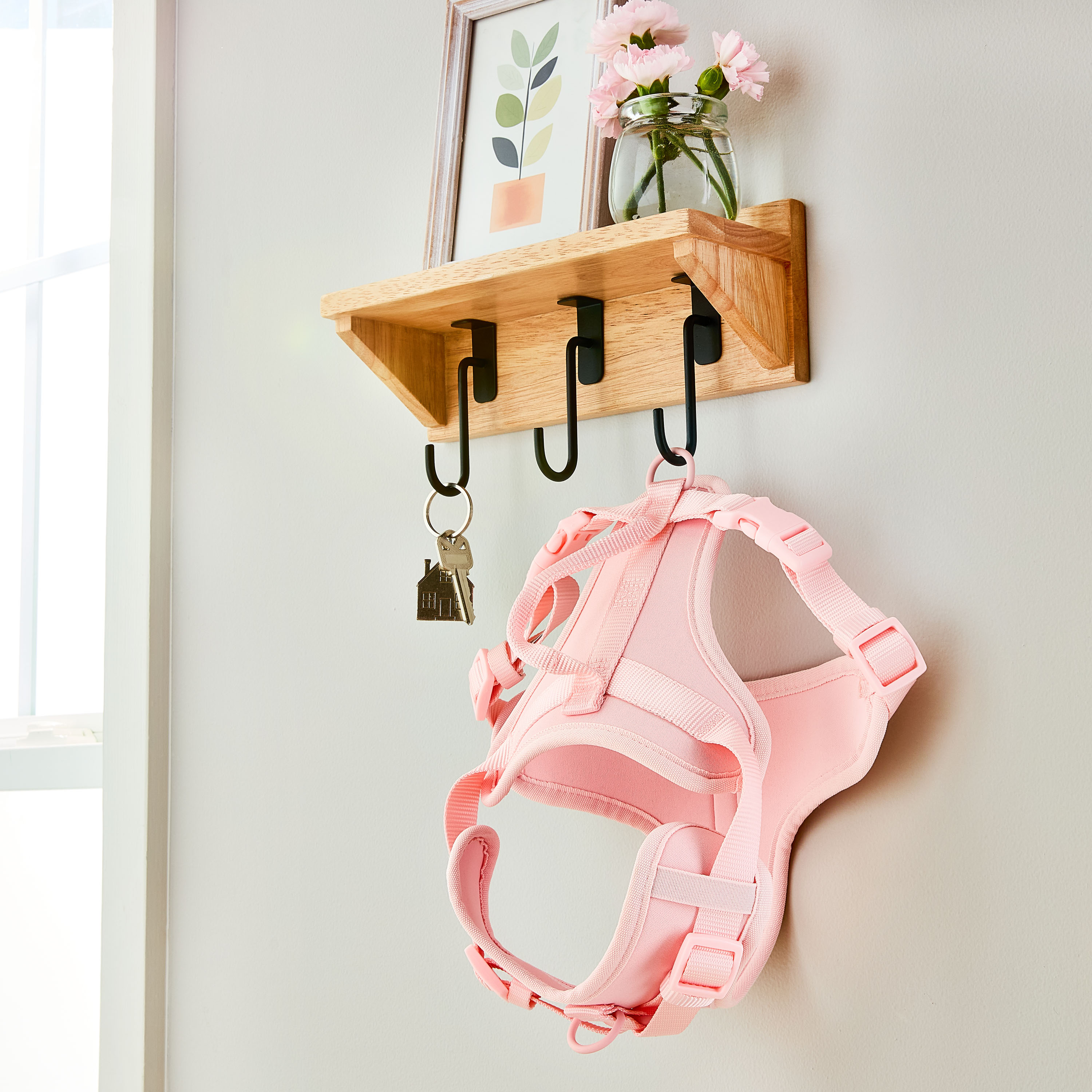 Vibrant Life Neoprene Comfort Control Monochrome Dog Harness, Pink, M
