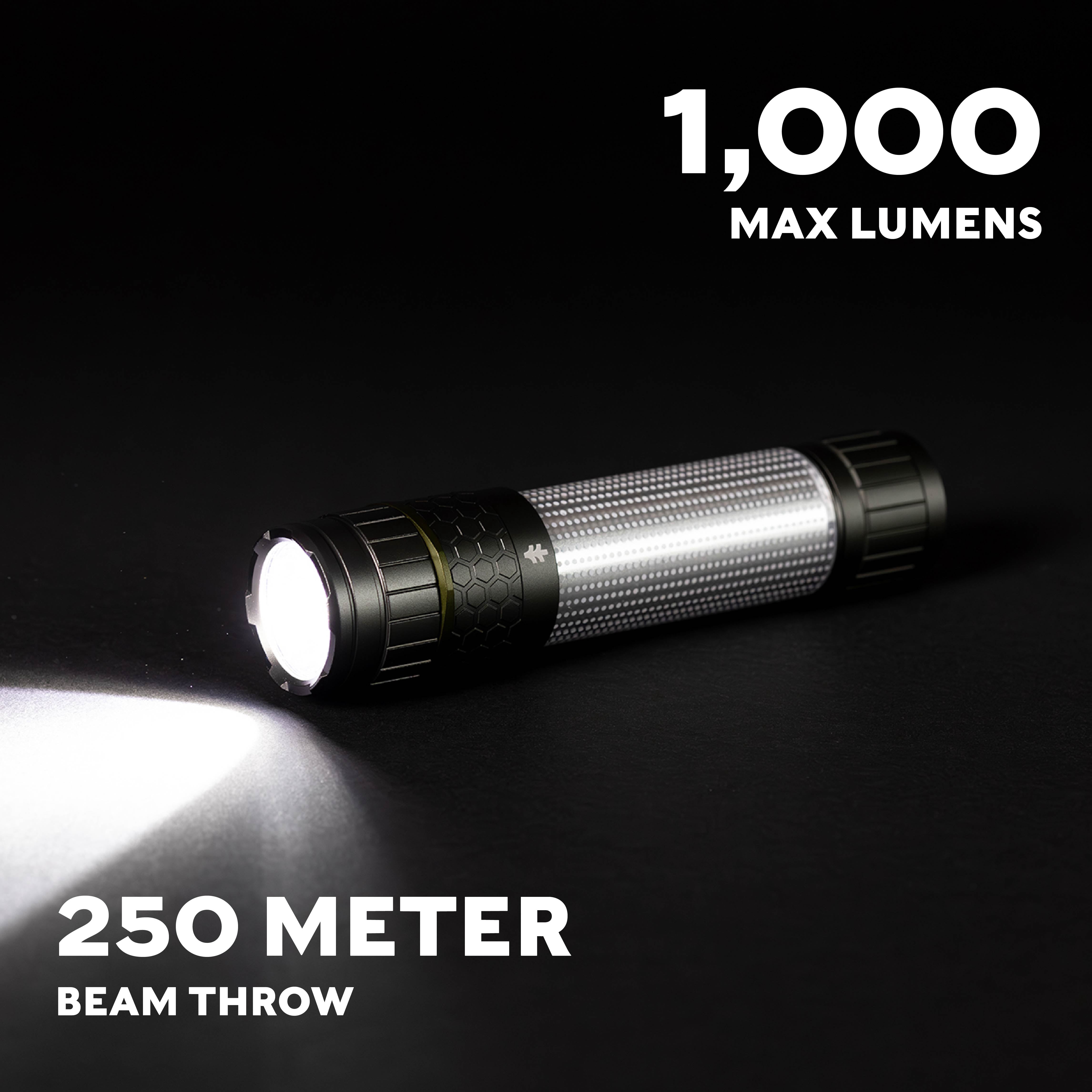 Swiss Tech Combo Torch and Flashlight, 1000 Lumen, LED, IP67 Waterproof,  Rechargeable