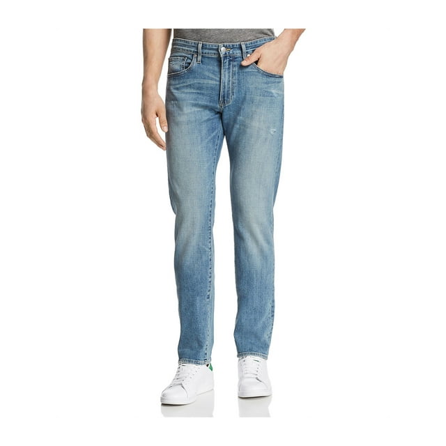 S.M.N Studio Mens Distressed Slim Fit Jeans mediumblue 29x33