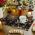 thumbnail image 2 of Smile Black Snowflake Let It Snow Winter Placemats Set of 4, 12x18 Inch Seasonal Christmas Table Mats, 2 of 6