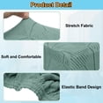 thumbnail image 3 of 2Pack Jacquard Square Ottoman Cover Fit Length 13"-18", S-Large, Pine Green, 3 of 6