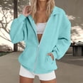 thumbnail image 2 of ZSQDM Zip-Up Hoodies for Women Womens Oversized Sweatshirt Zipper Coat Mens Sport Coats and Blazers Oversized Coat Women（L）, 2 of 5