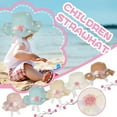 thumbnail image 3 of EnJoCho Kids Baby Girl Floral Breathable Hat Kids Strawhat Bucket Hat Cap Sunhat Toddler Lace Bow Flower Decor Caps Casual Outing, 3 of 3