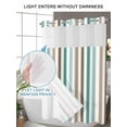 thumbnail image 4 of No Hook Cloth Fabric Shower Curtain with Snap in Liner, Brown Stripe Waterproof Shower Curtains Set with See Through Top Window, Ombre Geometric Teal Green Vertical Striped Bath Curtains 60"x72", 4 of 6