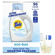 Tide Free & Gentle Liquid Laundry Detergent Eco-Box, 105 fl oz 96 Loads
