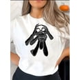 thumbnail image 1 of T-Shirt Mode Femme Imprimé Geste Mystique, Col Rond Manches Courtes, Tissu Polyester Confortable, Motif Géométrique, pour Toutes Saisons Fête des Pères, Fête des Mères, Nouveau Y, 1 of 6