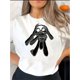 thumbnail image 2 of Mystical Gesture Graphic Print Women'S Fashion T-Shirt, Casual Crew Neck Short Sleeve Tee, Comfortable Polyester Knit Fabric, with Geometric Pattern, for All Seasons, 2 of 8