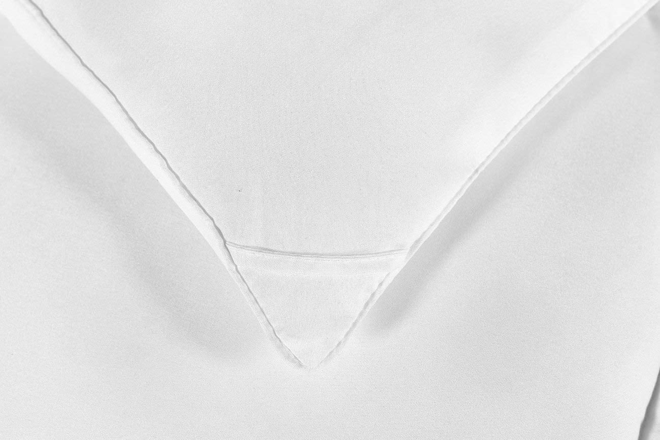 Chezmoi Collection White All Season Medium Warmth Down Alternative Comforter - Hypoallergenic Duvet Insert Corner Tabs, Piped Edges - Full / Queen