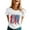 White, variant on PMUYBHF Female XXL Wine july 4 camisole tops for women Foreign Trade European And Independence Day Printing Casual Round Neck T Shirt Short Sleeve Loose Large Size T Shirt Female Independence Day