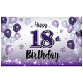 thumbnail image 3 of Purple Balloons Happy Birthday Banner Decorative Design Milestone Celebration Birthday Backdrop for Birthday Party Celebration Indoor Decoration Event, 3 of 8