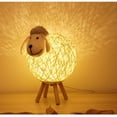 thumbnail image 3 of Lámpara de noche LED, lámpara de mesa creativa de ratán de oveja, lámpara de noche con proyección USB para el cuidado de los ojos para dormitorio infantil, 3 of 5