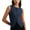 Navy, variant on Women Solid Vest Plus Size Crewneck Tops For Daily Comfort Stylish Slim Fit Button Up Tops Clothes,size L