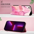 thumbnail image 3 of Allytech iPhone SE 2022 Case iPhone SE 3rd 2nd Gen Case, Slim Folio Flip Cover Kickstand Shockproof Protection Cards Slots Hand Wrist Wallet Case for Apple iPhone 8/7 SE 2020- Pink Marble, 3 of 7