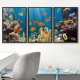 thumbnail image 2 of wall26 - 3 Piece Framed Canvas Wall Art - Coral and Fish in The Red Sea.Egypt - Modern Home Art Stretched and Framed Ready to Hang - 24"x36"x3 BLACK, 2 of 5