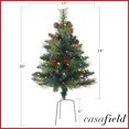 thumbnail image 6 of 22-Inch Water Hyacinth Christmas Tree Collar, Woven Tree Square Base Cover with Cord Cut Out, White, 6 of 6