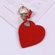 thumbnail image 2 of Llavero de cuero con colgante de corazón de amor para coche, llavero, bolso, adorno colgante, 2 of 6