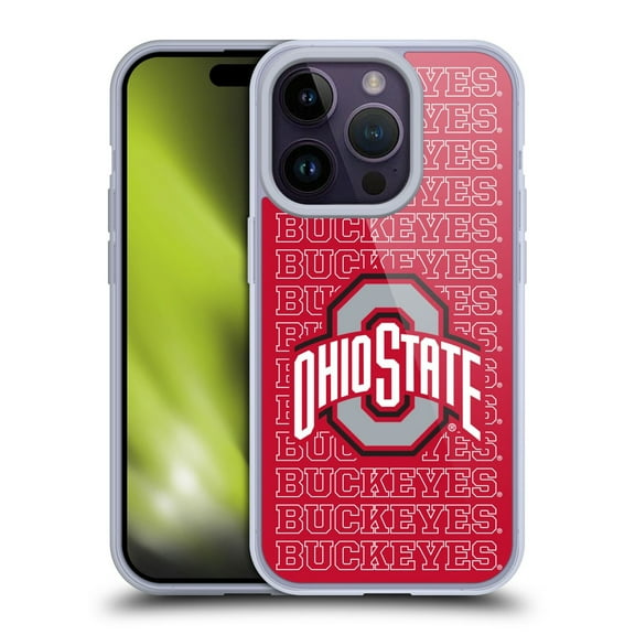 Head Case Designs Ohio State University Logo Outline Buckeyes Soft Gel Case for Apple iPhone 14 Pro
