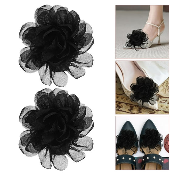 Worgeous 2pcs Elegant Flower Shoe Clips For High Heels Detachable Shoe Buckles Beautiful Shoe Decorations For Wedding Party And Special Occasion Shoes