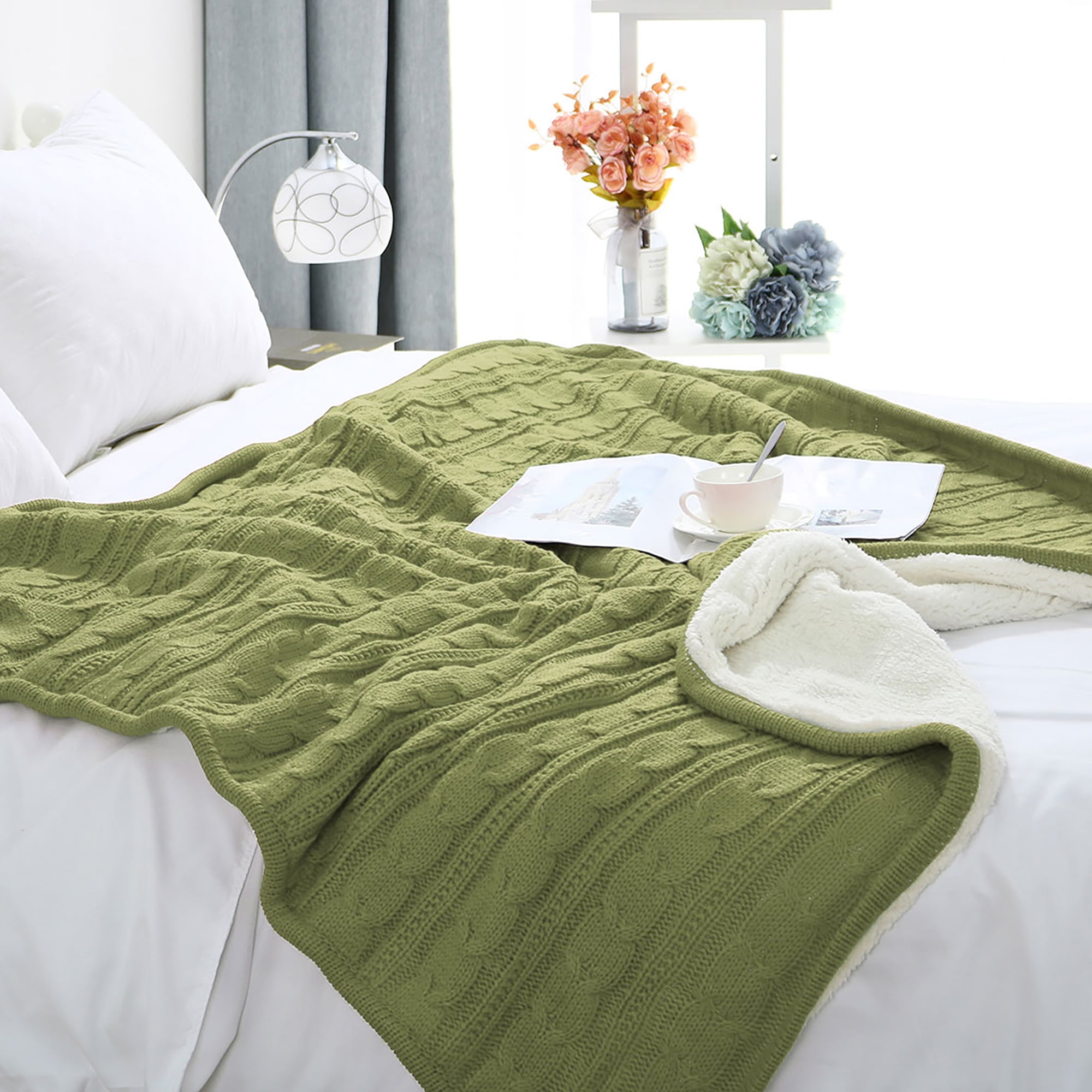 cable knit fleece bedding