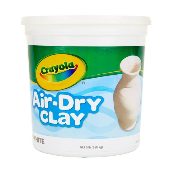 Crayola Air Dry Clay Bucket, 5 lbs White Clay, Classroom Supplies for Teachers, School Supplies, Crafts, 4