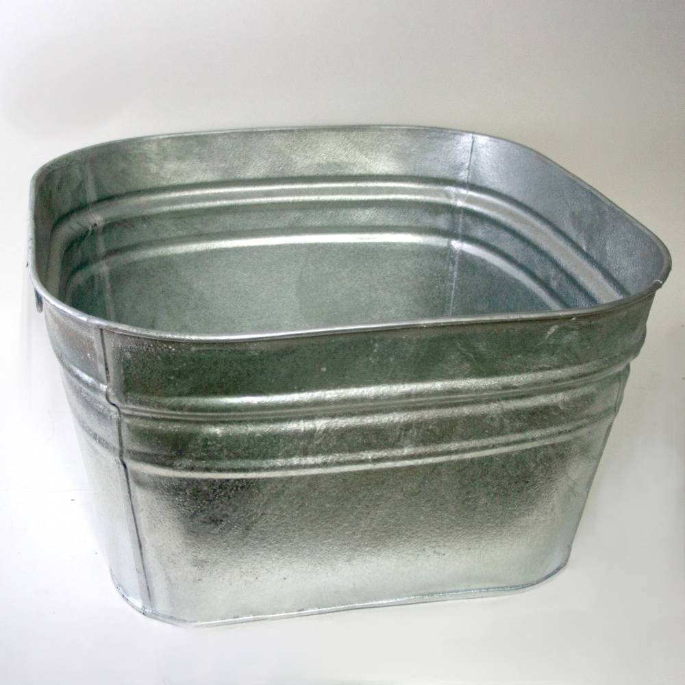 Behrens Funcational Decorative Hot Dipped Galvanized Square Wash Tub 15.5 Gallon - image 3 of 5