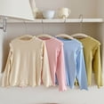 thumbnail image 5 of HCNTES Girls Long Sleeve Shirts Girls Long Sleeve Shirts Soft Cotton Crewneck Girls' Basic Long-Sleeve T-Shirts Shirts for Girls(Coffee,1-2 Years), 5 of 9