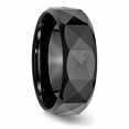 thumbnail image 4 of Ceramic Faceted Black 8mm Polished Beveled Edge Band Size 12, 4 of 6