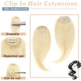 thumbnail image 2 of MY-LADY 2pack 10inches Remy Hair Extensions Short Thick Hairpieces Side Bangs Clip Real Human Hair Bangs Natural Extra Hair Clip Hair Topper for Women #60 Platinum Blonde, 2 of 8