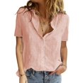 thumbnail image 1 of Blouses en Chiffon Col en V pour Femmes Manches Ballon Décontractées, 1 of 4