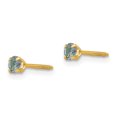 thumbnail image 2 of Boucles d'Oreilles Clous en Or Jaune 14k Pierre de Naissance Alexandrite Simulée 3 mm Juin Juin, 2 of 7