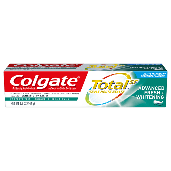 Colgate Total Whitening Toothpaste, Advanced Fresh   Whitening Gel, 5.1 oz.