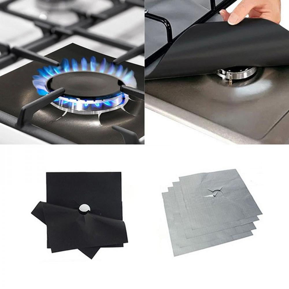 Details about   4pcs Kitchen Gas Stove Top Burner Reusable Protector Liner Cleaning Pad Cover U 