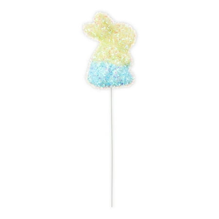 Way to Celebrate Easter Green and Blue Ombre Tinsel Bunny 10" Decorative Pick