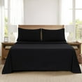 thumbnail image 3 of Mainstays Super Soft Brushed Microfiber Bed Sheet Set, Rich Black, Queen, 4 Piece, 3 of 13