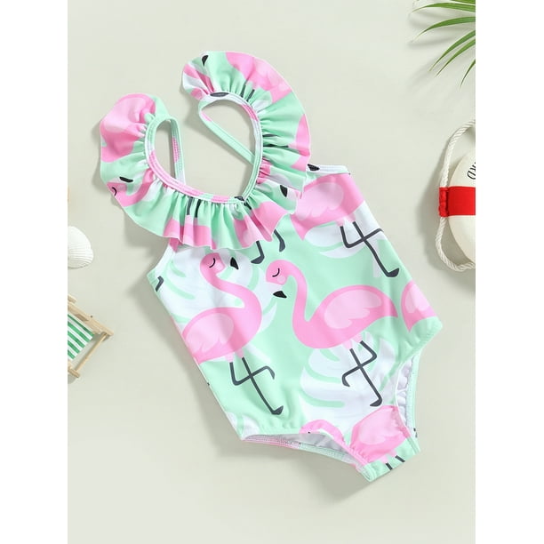 Lieserram Toddler Girl Swimsuits 18 24 Months 2T 3T 4T 5T 6T Flamingo ...