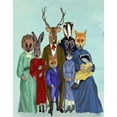thumbnail image 2 of Fab Funky 12x14 Black Ornate Wood Framed with Double Matting Museum Art Print Titled - Woodland Family, 2 of 4