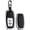 Silver Metal Frame-short-black, variant on Key Fob Cover for Audi R8 Q5 Q7 S3 S4 S5 S6 S7 S8 SQ5 A4 A5 A6 Leather Metal Frame Full Protection with Keychain