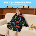 thumbnail image 4 of Game Controller Black Pattern Lamb Fleece Blanket Hoodies for Teens ,Teens Oversize Sherpa Wearable Hooded Blanket Sweatshirt with Super Pockets, 4 of 5