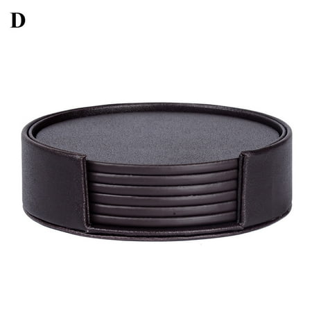 

LEZHAN 6Pcs Faux Leather Marble Coasters Cup Mat Pad Holder Placemat Dining Table Decor