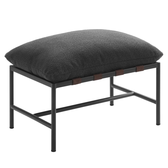 Lounge Chair Ottoman, Dark Gray, Aluminum, Outdoor Patio Balcony Cafe Bistro Garden Hospitality Restaurant, Modern Contemporary, HB37729