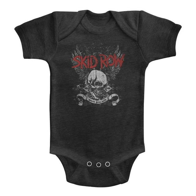 Skid Row Skull & Wings Vintage Smoke Infant Baby Romper Creeper Snapsuit